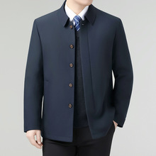 正品高档中年爸爸男装夹克秋冬鹅绒内胆可拆卸保暖加厚羽绒服外套