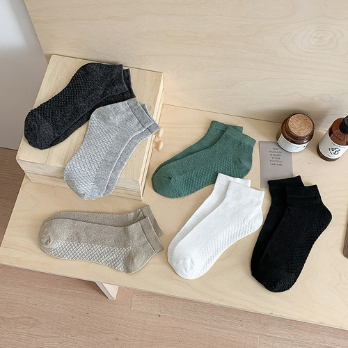 Men's Short Socks Mesh Breathable Spring and Summer Thin Style Low Mouth Boat Socks Summer Socks for Men