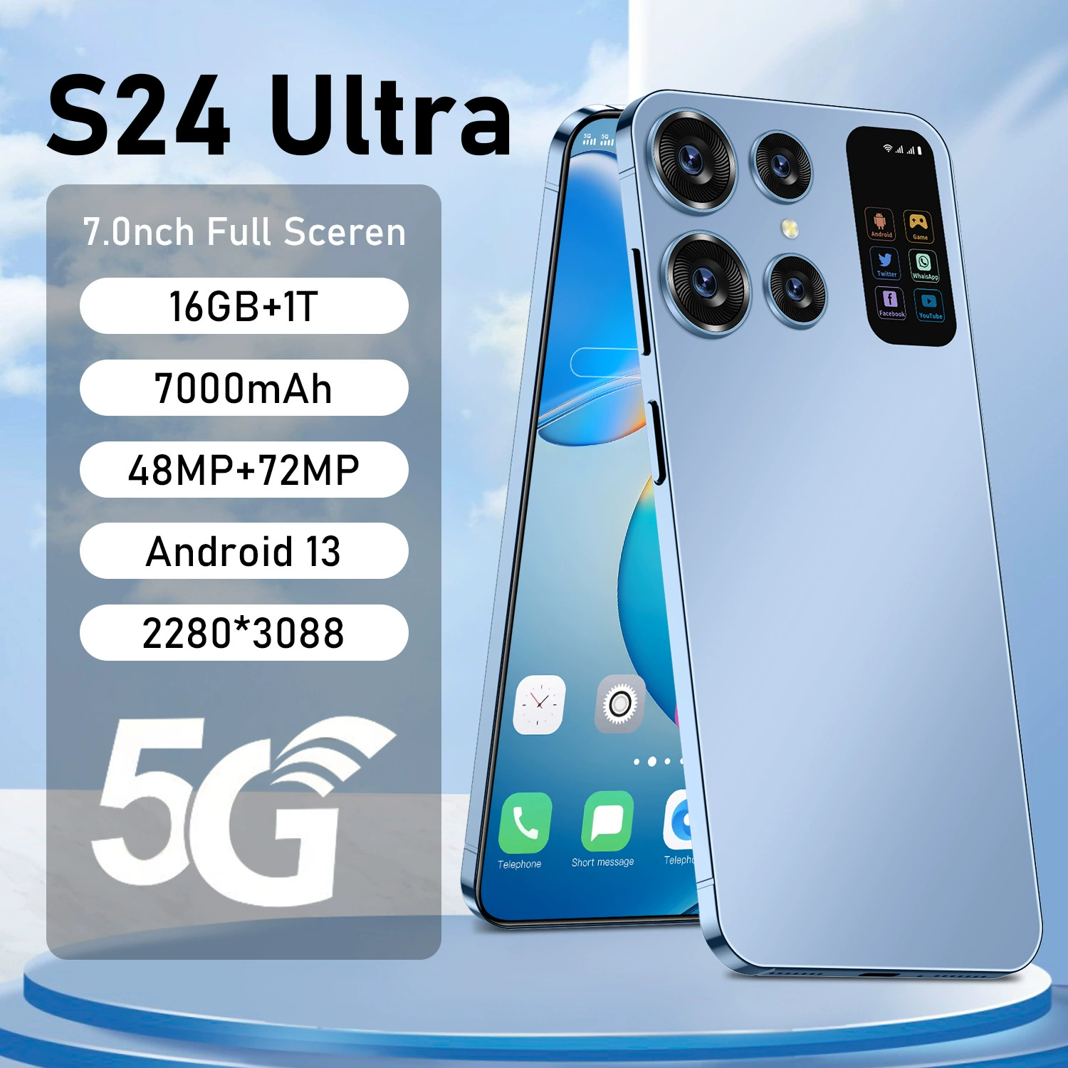 Популярный мобильный телефон с кросс-борт горячий спрос S24 Ultra смартфон 16+1 ТБ внешний торговый мобильный телефон производитель оптовая direct продажа