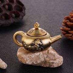 創意黃銅會轉把把壺胡手把件小茶壺茶寵擺件打麻將神器地攤小銅器
