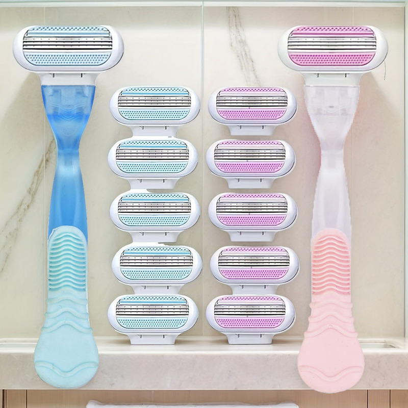 Women's manual hair removal and shaving 3-layer women's stainless steel blade goddess safety shaving head venus blade holder