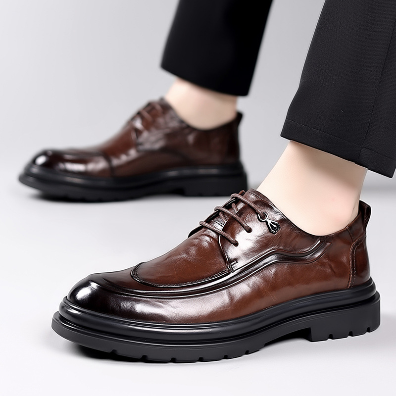 Zapatos de cuero de negocios para hombres 2024 otoño nueva moda transpirable, jóvenes zapatos de cuero británicos, zapatos de boda para novio