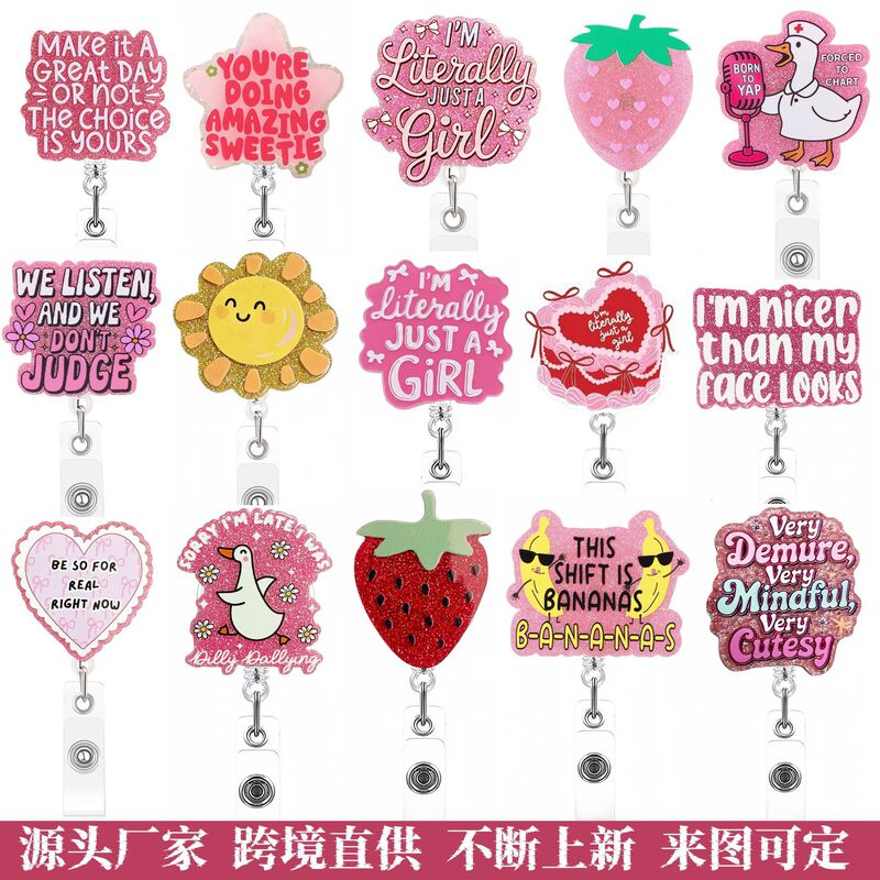Cross-Border Hot-Selling Acrylic Nurse and Medical Student Retractable Cute Badge Holder Creative Name Tag Pendant Accessory Cross-Border Hot-Selling Acrylic Nurse and Medical Student Retractable Cute Badge Holder Creative Name Tag Pendant Accessory