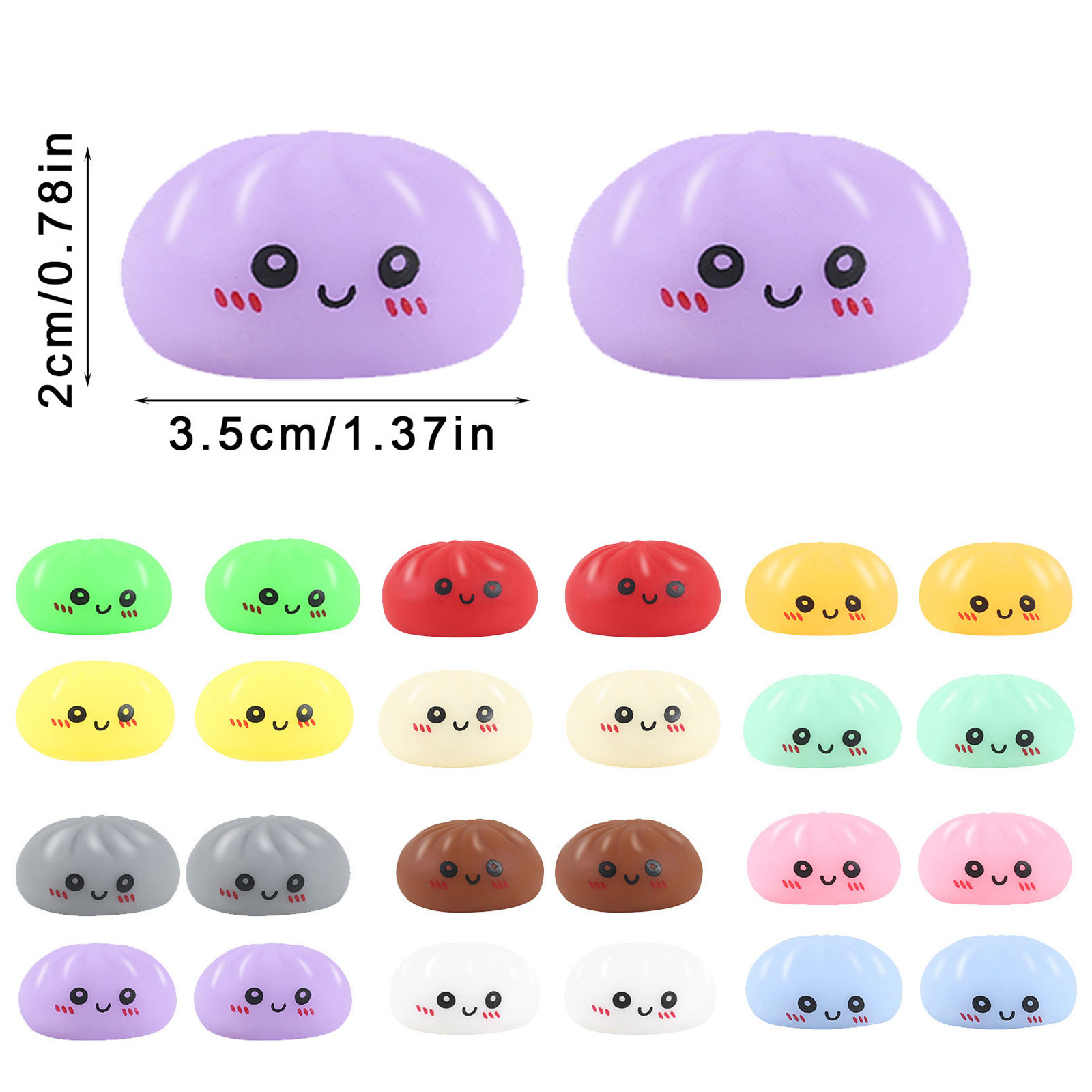 Cute Mini Bun Squishy Fidget Toy 24 días cuenta regresiva pan de dibujos animados pellizco pellizco Le caja ciega image 4