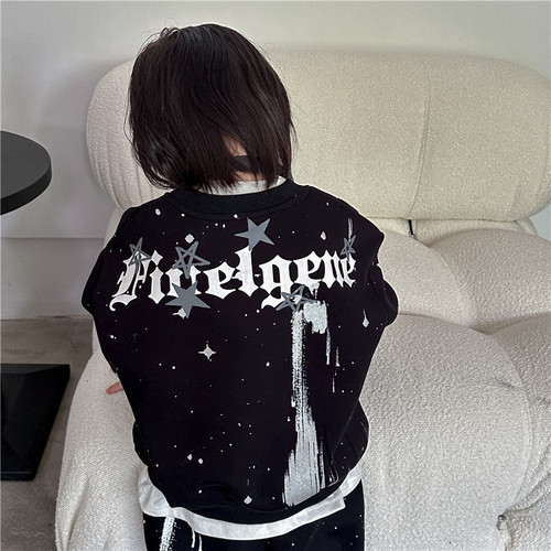 Boys' fleece sweatshirt suit autumn and winter  new children's tops autumn thickened long-sleeved boys' pullover
