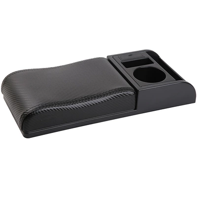 Armrest box — modified central armrest box pad - carbon-fiber-leather-universal-cover-curved-surface-black-black-line