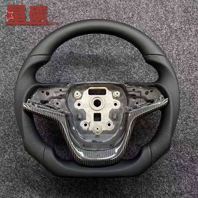 Chevrolet Holden flat-bottom sports-style steering wheel modified with carbon fiber LED racing model forged carbon fiber version (Steering wheel) - leather-carbon-disc-cover
