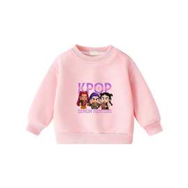 kpop猎魔女团洋气卫衣春秋冬季女孩儿童长袖衣服童装加绒打底上衣