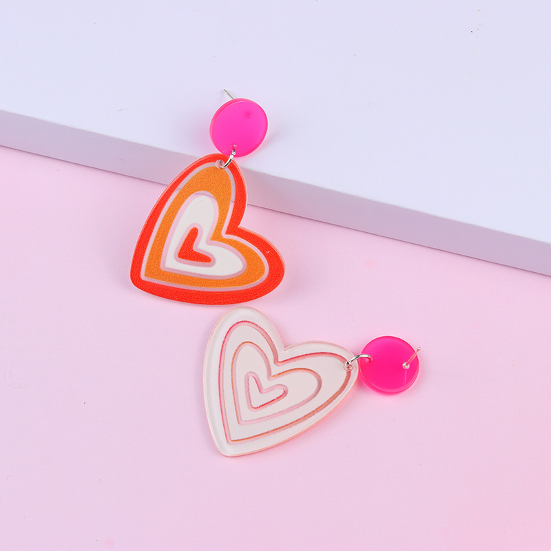 Cartoon Style Heart Shape Arylic Drop Earrings display picture 6