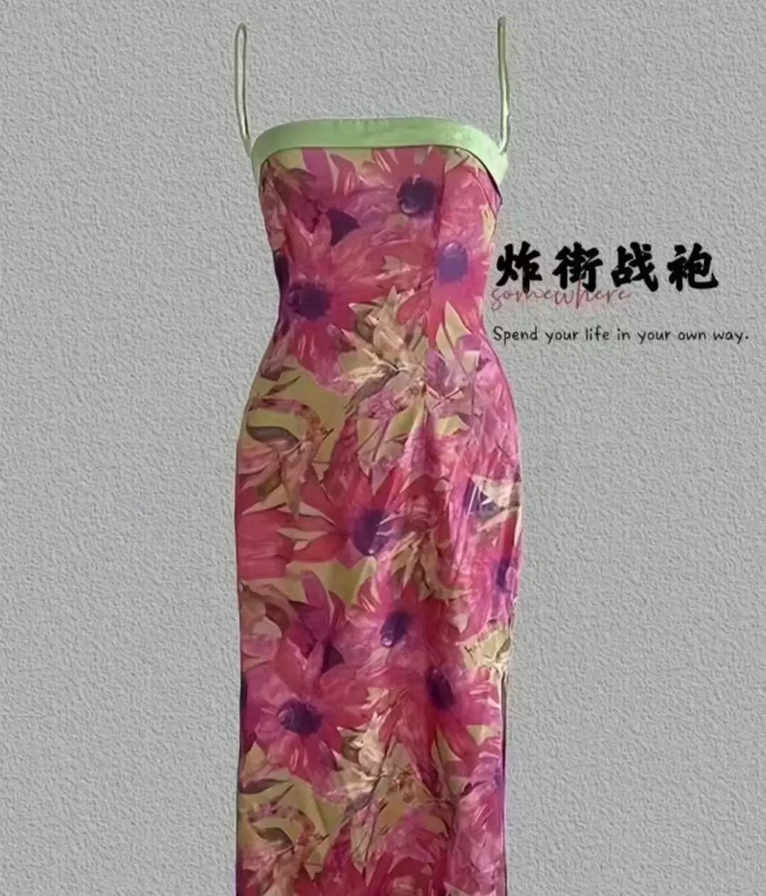 AliExpress трансграничная 3D цифровая печать женское платье слинг Талия обтягивающая Мода поколение волос