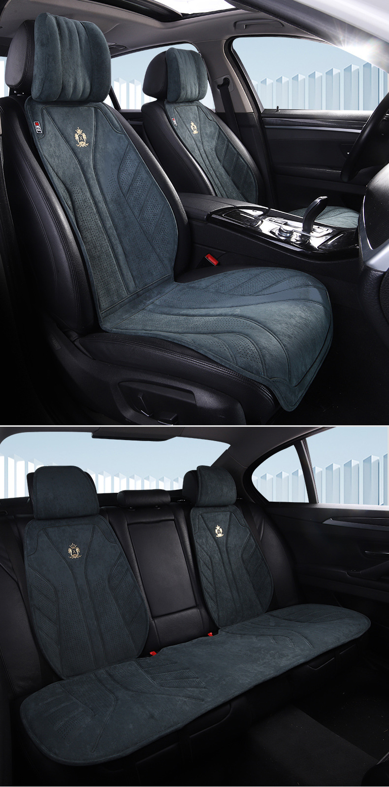 New Lamus Suede Latex Cotton Car Seat Cushion E-Commerce Exclusive for New Energy Universal Seat Cushion Ventilated and Breathable