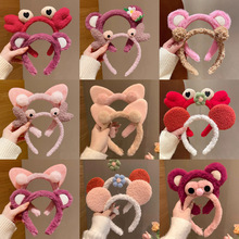 网红同款小熊头箍少女心卡通碎发整理毛绒发箍百搭发捆可爱发饰女