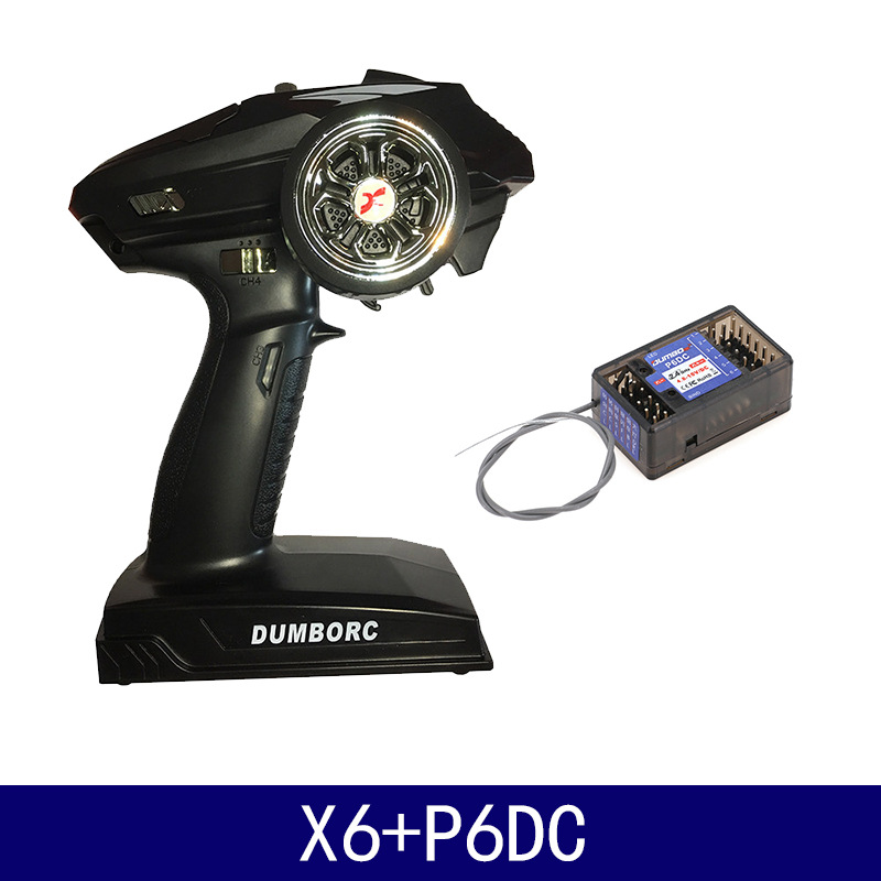 Control Remoto y Receptor Tipo Pistola para Modelismo X6 2.4G de Plástico para Autos Barcos y Tanques RC