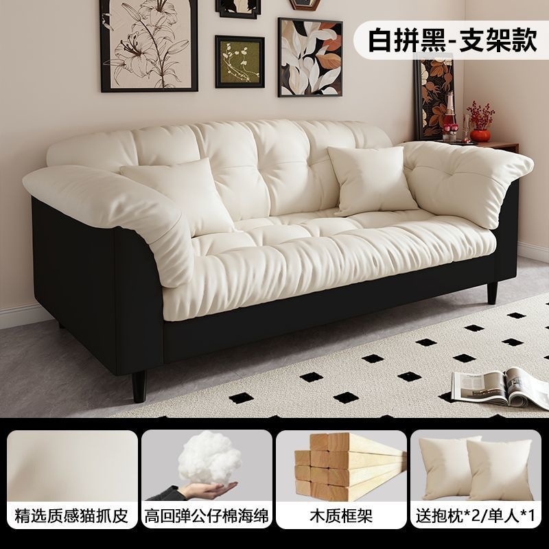 Fábrica directa sofá de tela nuevo tipo de sala de estar doméstica pequeña casa de alquiler doble dormitorio moderno simple línea directa