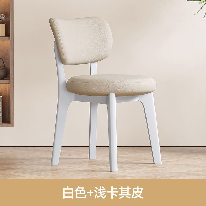 北欧スタイルの無垢材のダイニングチェア、家庭用、小さなアパート、シンプル、軽い高級ホテルのレストランの背もたれ椅子、化粧スツール|undefined