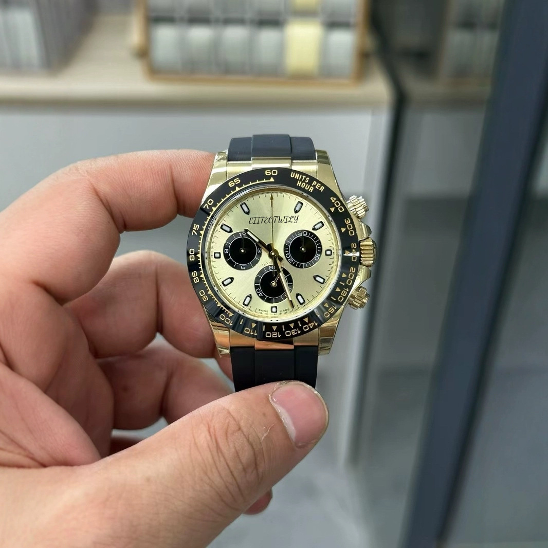 Reloj de la serie Laojia Dituna transfronterizo Panda Di Yacht Mingshi Reloj mecánico automático Green Jindi Daifa
