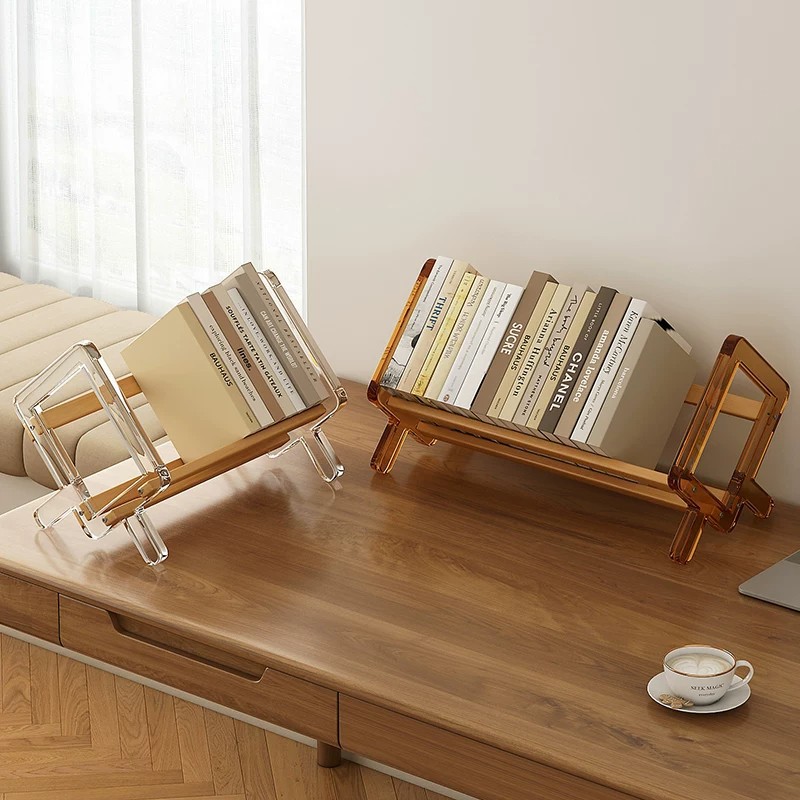 Desktop Bookshelf Storage Rack, Vertical Space-Saving Display Rack for Home Use, Small Children's Reading Rack