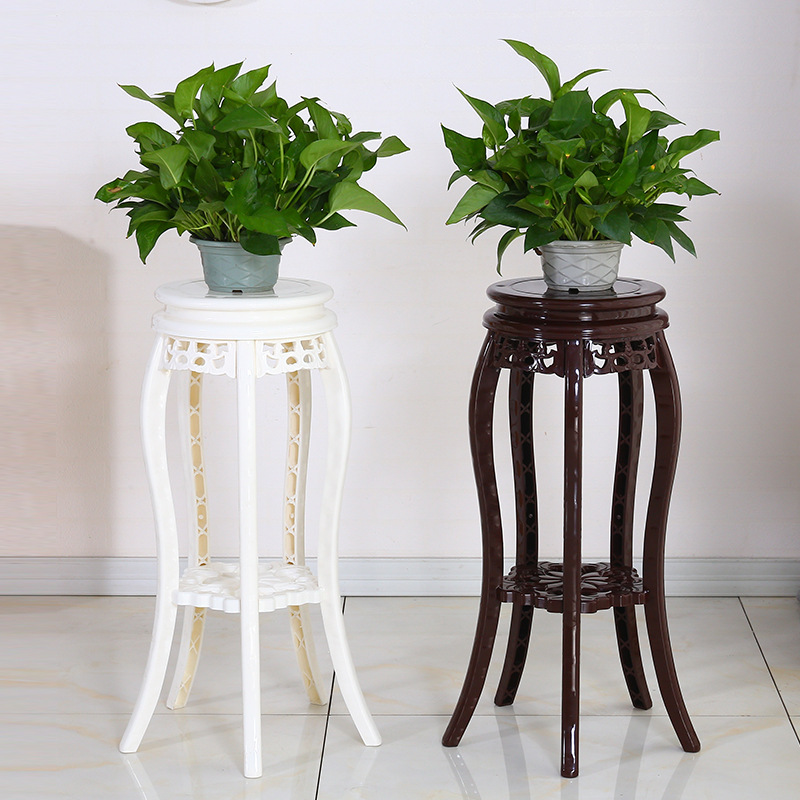 Multi-Tiered Flower Stand for Space-Saving Greenery: Imitation Solid Wood Planter Rack in Antique Chinese Style—Perfect for Living Rooms, Balconies, and Indoor Floor Placement