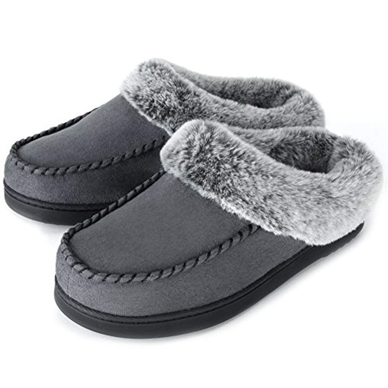 Creative Fur E-Commerce Women's Slippers Cross-Border Comfortable Collar Memory Slippers Suede Micro House Shoes Sponge Amazon