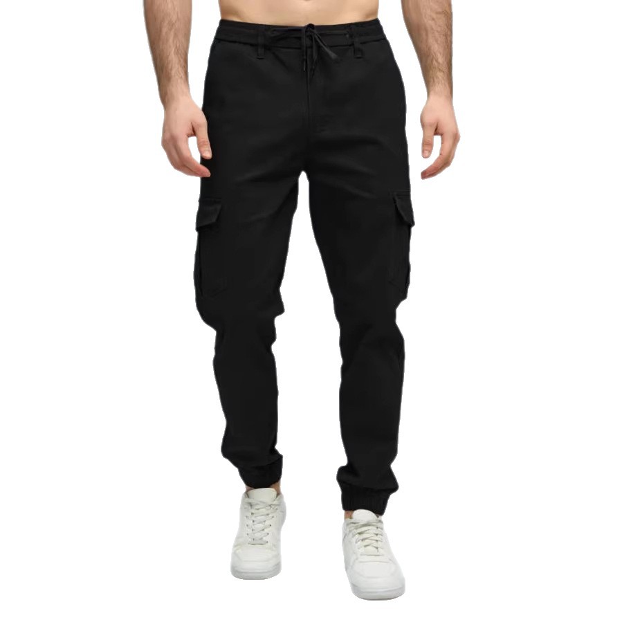 Herren-Freizeithose mit Joggingbündchen, mittelhoher Bund, gerader Schnitt, weicher Stoff, leicht dehnbar, maschinenwaschbar_voghion.com
