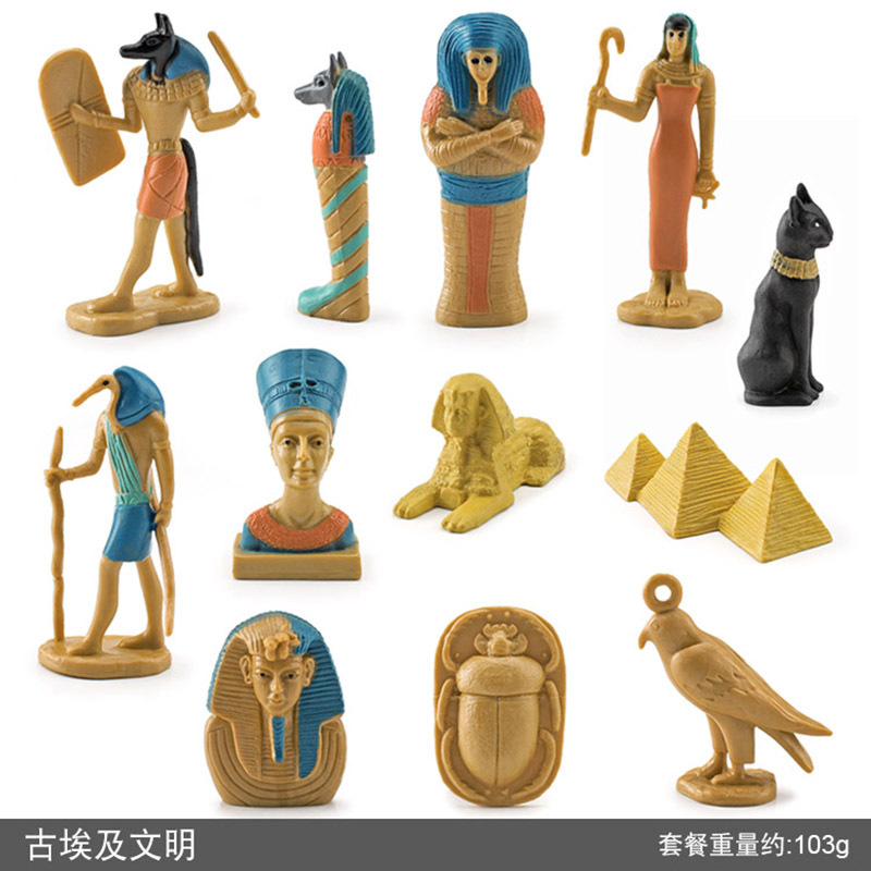 Simulación antiguo Egipto Reina cabeza de leopardo estatua personal pirámide esfinge momia caja modelo decoración transfronteriza