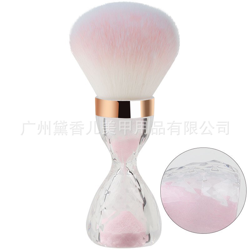 Brocha para Polvo de Manicura y Maquillaje de Nylon Suave para Limpieza de Uñas y Colorete
