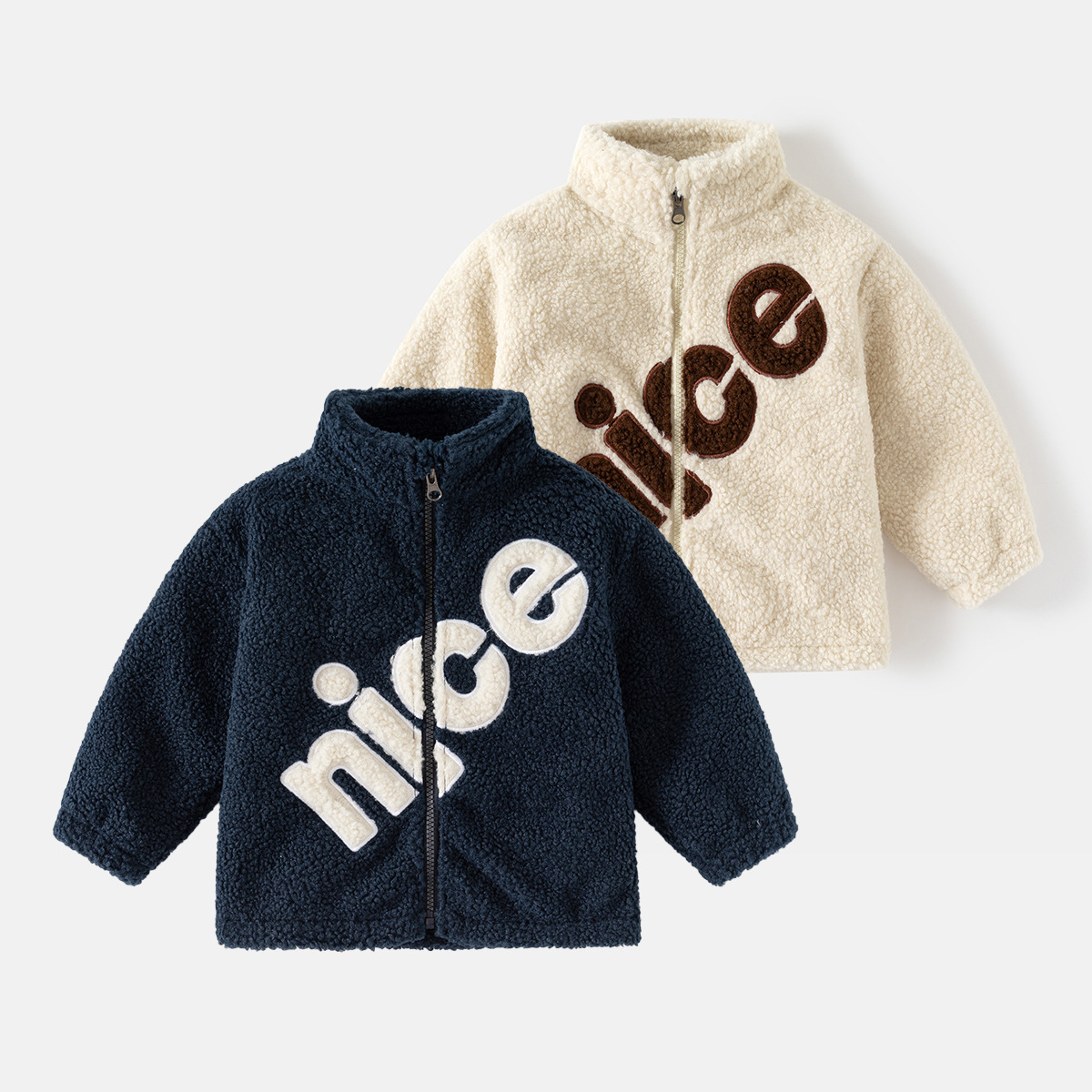 XUANMU Bambini Abbigliamento Pile Caldo Cappotto Con Stampa Lettere Neonato Bambino Bambina Bella Giacca Antivento in Peluche per Esterno XB098_voghion.com