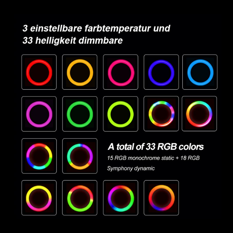 6-дюймовый RGB кольцевой свет, яркий клип для прямого эфира, яркое освещение, 16 см настольная видеоконференц-лампа