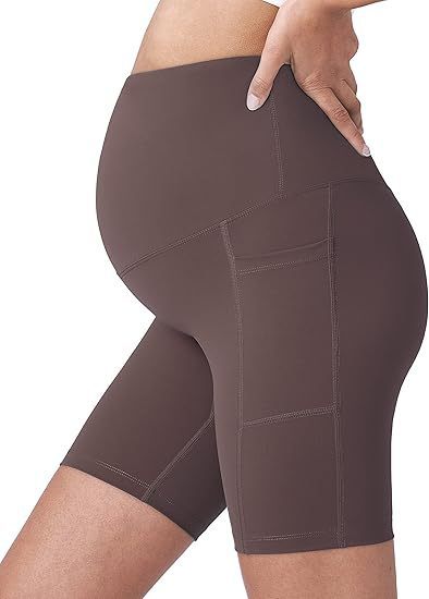 ヨーロッパとアメリカの越境販売向け、妊婦用ショートパンツ、ハイウエスト、スポーツ、腹部サポート、ヒップアップ、レギンス、ヨガパンツ、ポケット付き 5inchと8inch|undefined