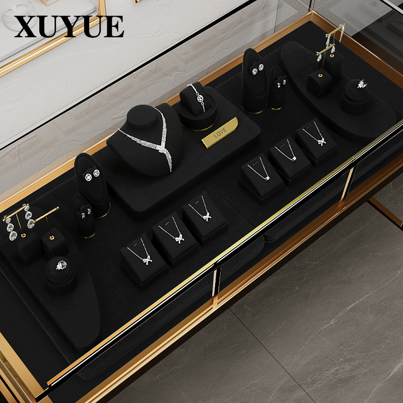 Xuyue Jewelry Display Black Super Fiber Bracelet, Necklace, Watch Jewelry Display Props, High-End Accessory Display Props