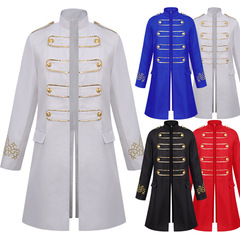 2021 New Model Exports European and American Men's Gold-Trim Coat Fashion Steam Retro Embroidered Men's Formal Collar Clothing