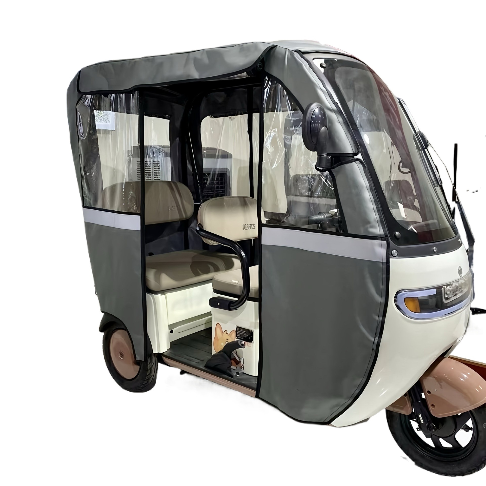 Cortina de lluvia transparente para cubierta de lluvia a prueba de viento para triciclo de tolda de lluvia adecuada para caravana de cuchillo de nuevo día y otros vehículos