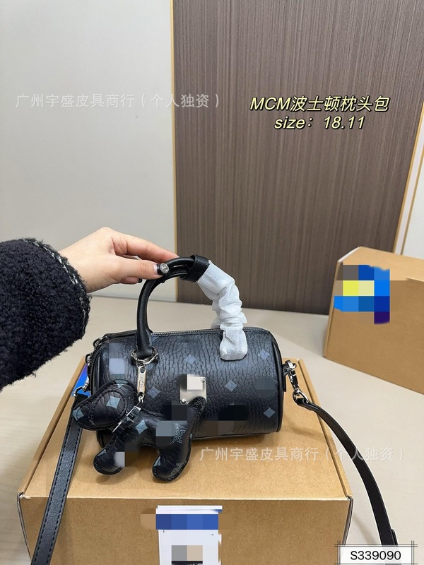 MC家潮流印花新款时尚迷你波士顿包单肩斜跨女包通勤手提枕头包|undefined