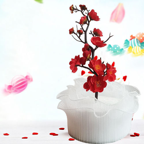 Chinese style crane and auspicious cloud cake inserts, golden acrylic cake inserts, flags, three-piece set, dessert table decoration