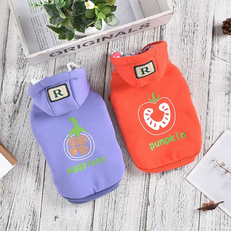 Домашние животные хлопчатобумажная одежда для ног осенью и зимой теплая фруктовая одежда