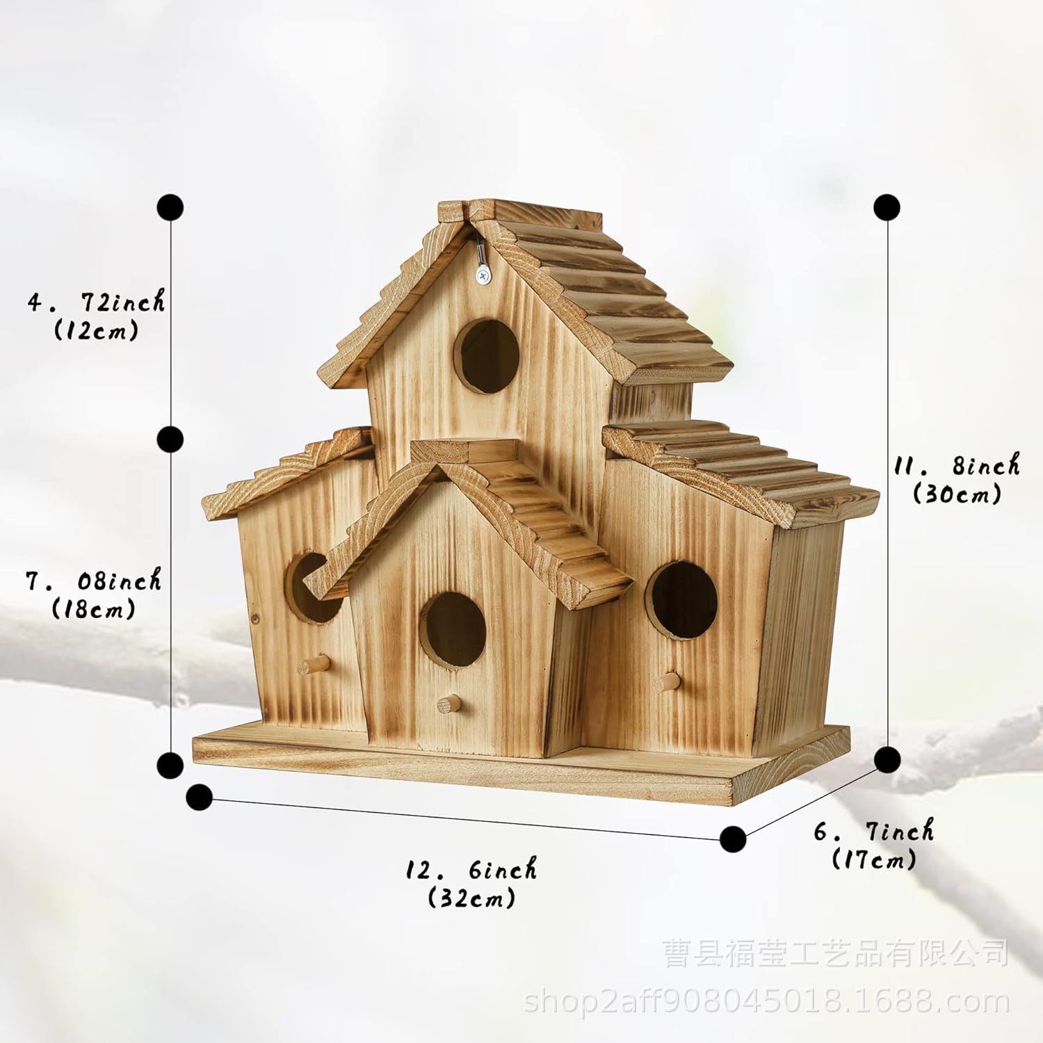 nido de colibríes transfronterizo de madera sólida ornamentos de pájaros de madera pastoral al aire libre nido de pájaros de tipo villa colgante de jardinería alimentador de pájaros image 7