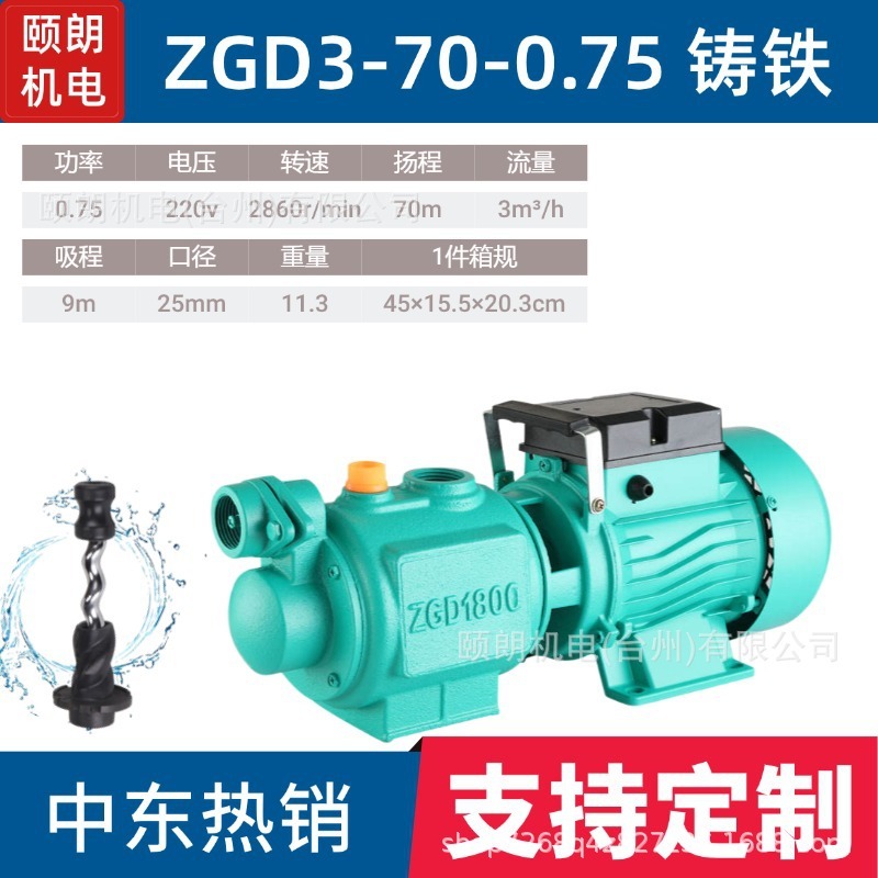 外贸ZGD螺杆自吸泵高扬程220v欧规自来水压泵水井水塔供水推力泵|undefined