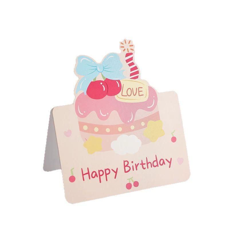 Amazon поздравительная открытка с именем дня рождения 3D Торт поздравления simple message card пустая открытка цветовому магазину