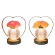 Cross-border new heart-shaped rose night light portable lamp led simulation flowerpot atmosphere decorative table lamp desktop decoration