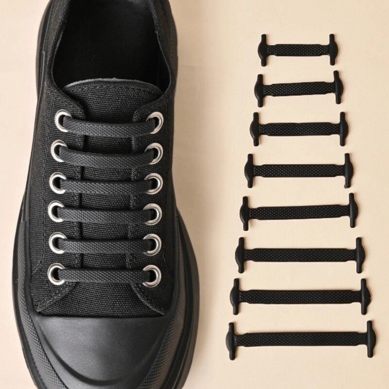 Elastic No-Tie Shoelace Buckles for Lazy People, Versatile Creative Elastic Shoelaces, I-Shaped Elastic No-Tie Shoelace Buckles for Lazy People, Versatile Creative Elastic Shoelaces, I-Shaped