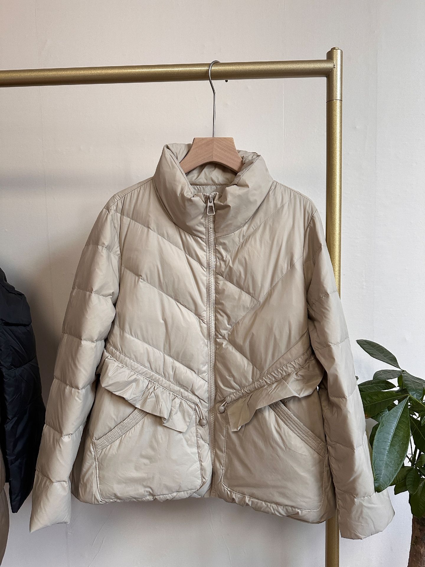 Transfronterizo TikTok coreano chaqueta de encaje para mujeres nuevo corto temperamento suelto blanco chaqueta de pan de cuello vertical