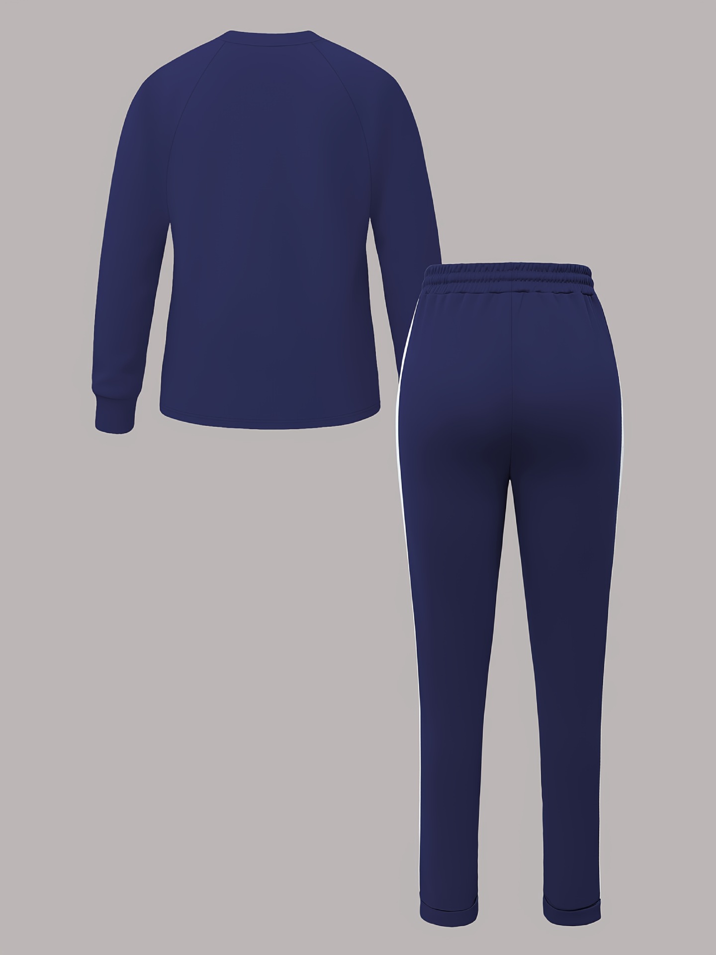Women's Autumn Winter 2 Piece Set round Neck Long Sleeve T-Shirt High-Waisted Tapered Pants European American Style Casual Outfit_ecoleips.com