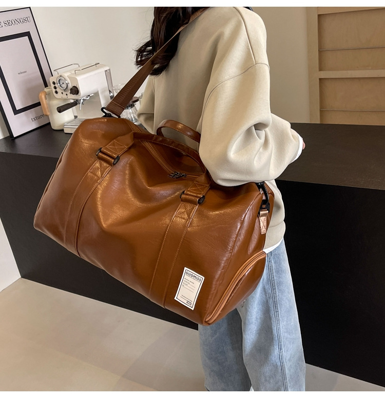 Men's high-end travel bag, large-capacity sports and fitness bag, women's leather travel clothes, luggage bag for men undefined