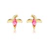 Brand dinosaur, zirconium, earrings, accessory, 750 sample gold, golden color