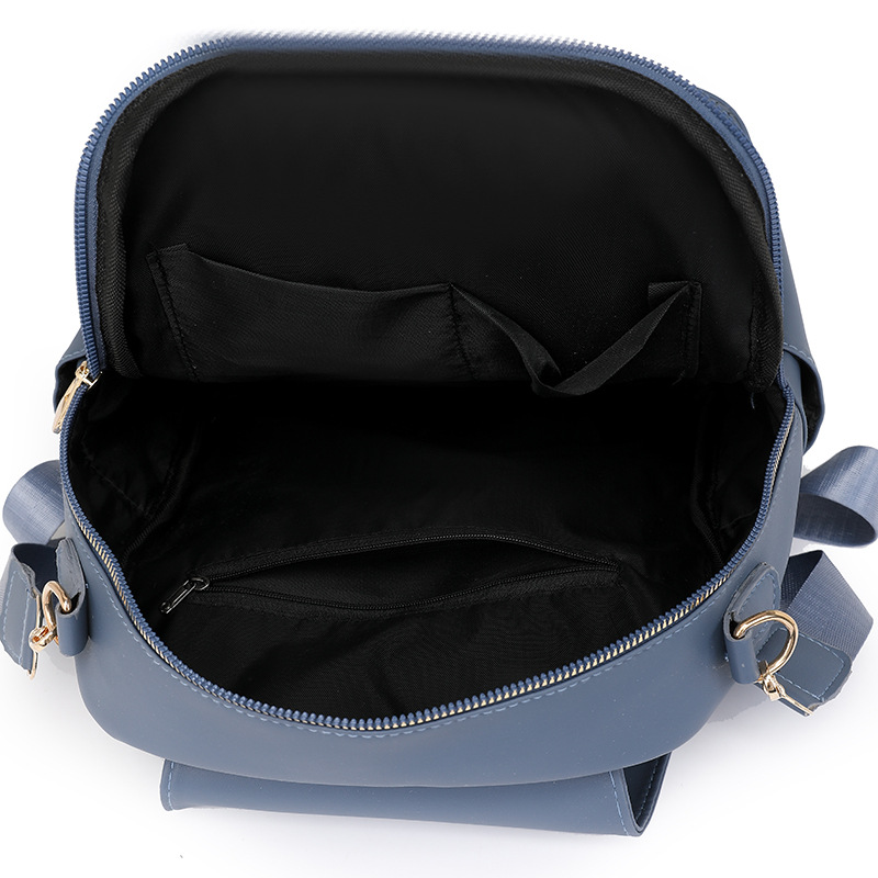 2025 primavera nuevo estilo casual mujer mochila de cuero suave moda simple en relieve mochila de viaje de gran capacidad bolso femenino