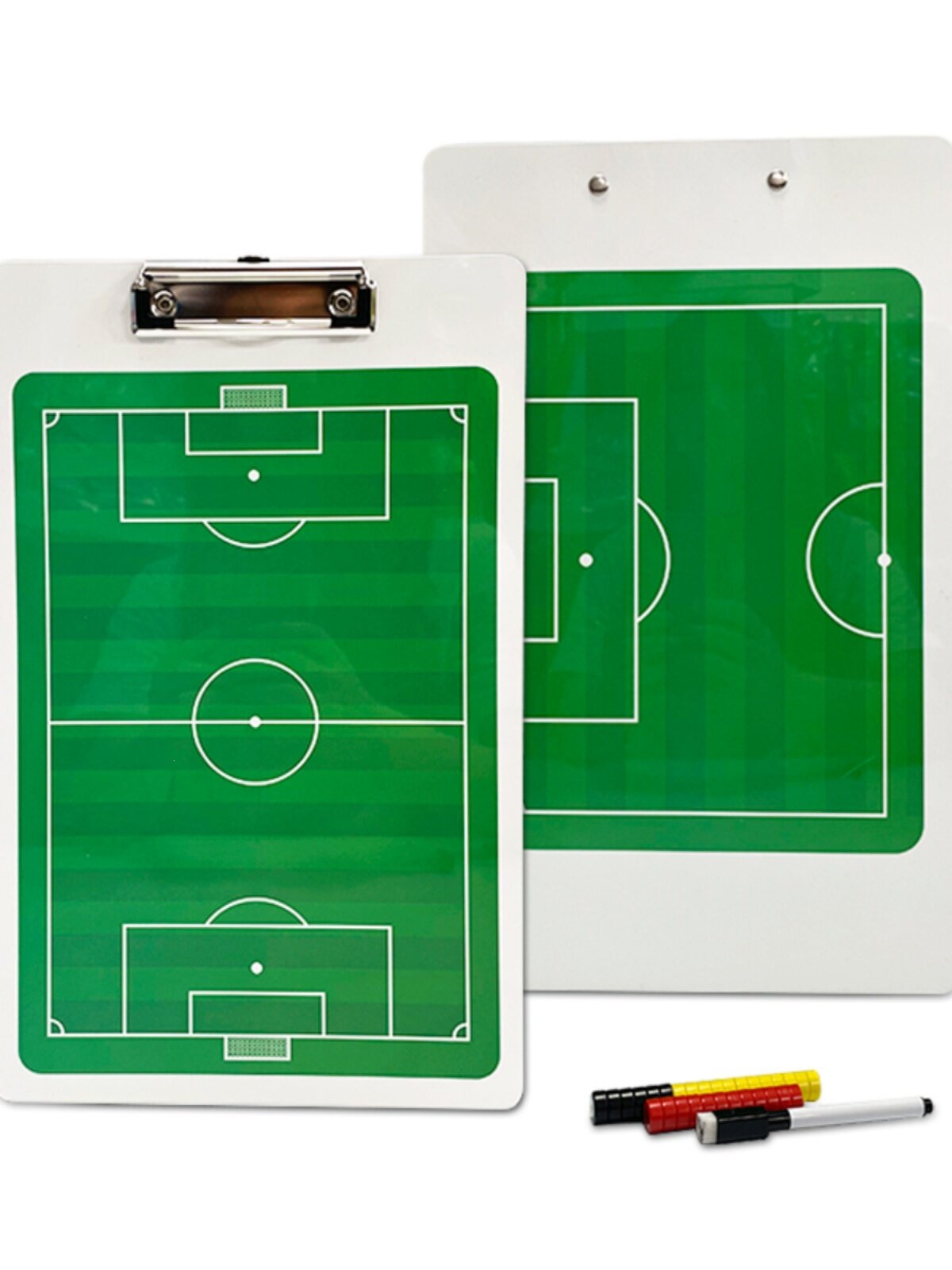 Double-sided football tactics board, PVC straight board with magnetic chess pieces, for 11-a-side matches, used by coaches for instruction and demonstration