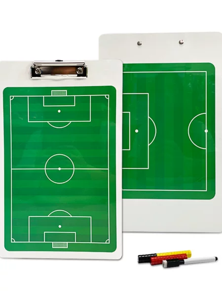 Double-sided football tactics board, PVC straight board with magnetic chess pieces, for 11-a-side matches, used by coaches for instruction and demonstration