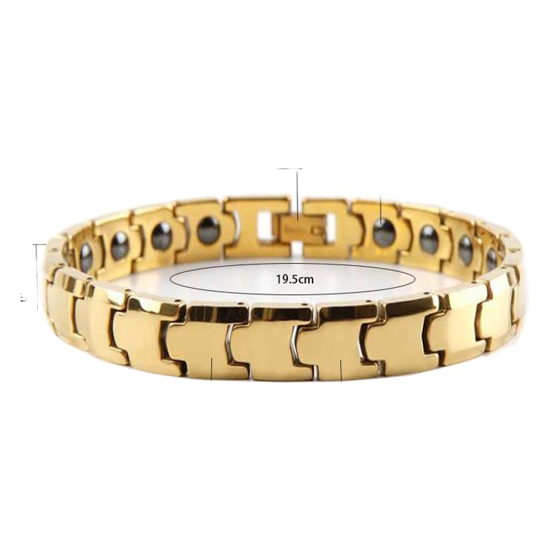 Pulsera de Estilo Coreano al por Mayor, 10 mm, Acero de Tungsteno, Material Pesado, Chapado en Oro, Pulsera Magnética para Parejas, Pulsera Simple para Comercio Electrónico, Hecha a Mano image 1