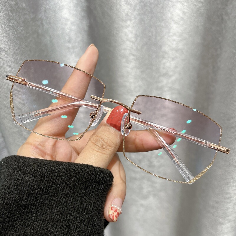 Pure Desire Fresh Men's and Women's Ultra-Light Rimless Glasses for Women Can Be Equipped with Prescription Finished Glasses K-Style