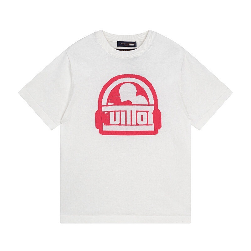 クロスボーダー ロバニット Tシャツ 2025 新しい市松模様の文字ジャカード カジュアル ルーズ 男女兼用 カップル 半袖|undefined